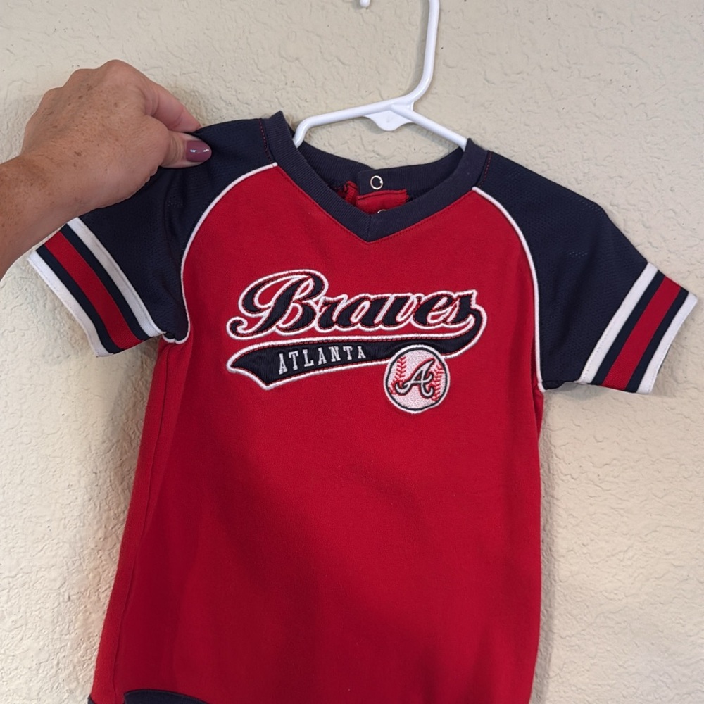 Atlanta Braves Kids Red and Black Jersey